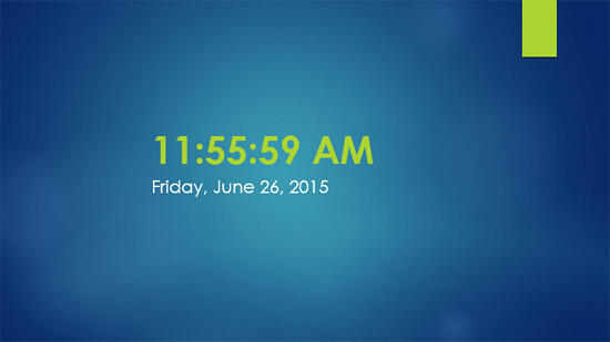 Slide with dynamic time and date added