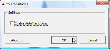 Auto Transitions dialog box