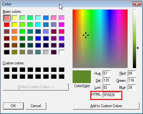 Pixie's Color dialog box