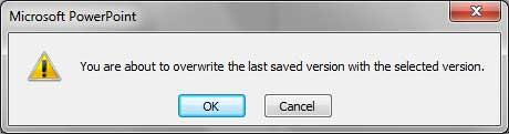 Microsoft PowerPoint message window