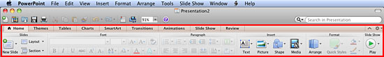 Ribbon in PowerPoint 2011