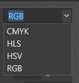 Color models drop-down list