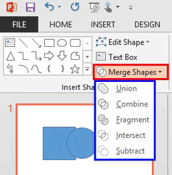 Merge Shape Commands in PowerPoint 2013 for Windows