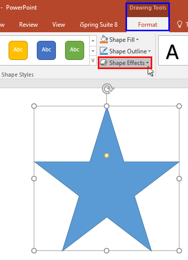 Drawing Tools Format tab of the Ribbon