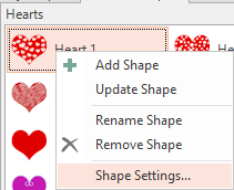 Access Shape Settings